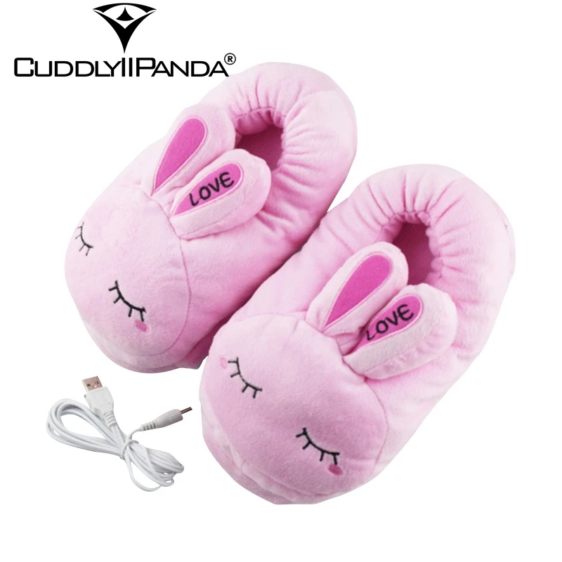 CuddlyIIPanda 2019 Зимние новые тапочки с USB подогревом женские домашние из