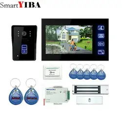 SmartYIBA 7 "Цвет запись Экран видео домофон комплект + RFID доступ дверной звонок Камера + Электрический замок Бесплатная доставка