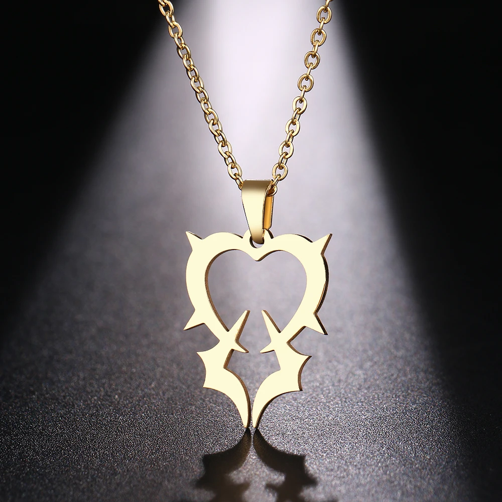 

DOTIFI Stainless Steel Necklace For Women Man Special Symbol Gold And Silver Color Pendant Necklace Engagement Jewelry
