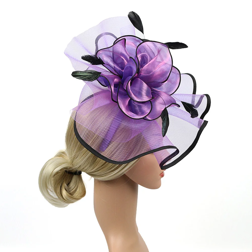 Ручной работы женские перьевые сетки цветочные чародейные шляпы ободок на голову, заколка аксессуары Fedoras