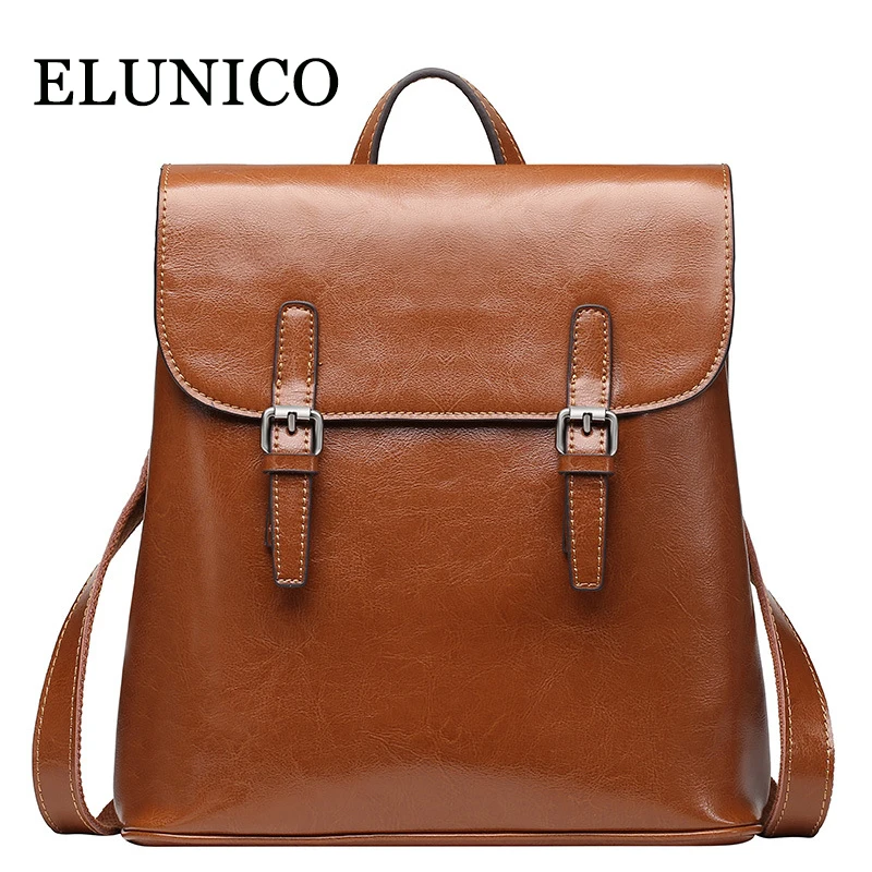 

ELUNICO Summer New Split Leather Women Backpacks Ladies Fashion Casual Large Capacity School Bag Lady Bagpack Mochila Sac A Dos