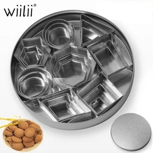 24pcs Set Stainless Steel Geometric Shape 3D Cookie Cutter DIY Fondant Decorating Molds Mousse Cake Moulds Kitchen Baking Tools 14pcs set stainless steel dumplings wrappers cutter maker tools cake moulds mousse ring round stainless steel cookie molds set