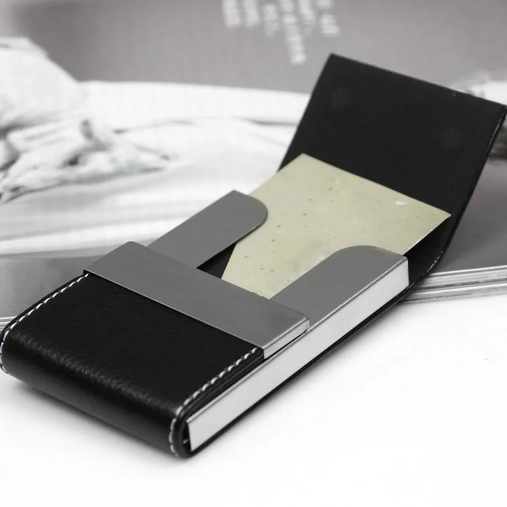 

Card Holder Credit Card Package Holder Business Card Case Coin bag 2019 Classic Simple Formal Mini Double Open Lychee Leather#S
