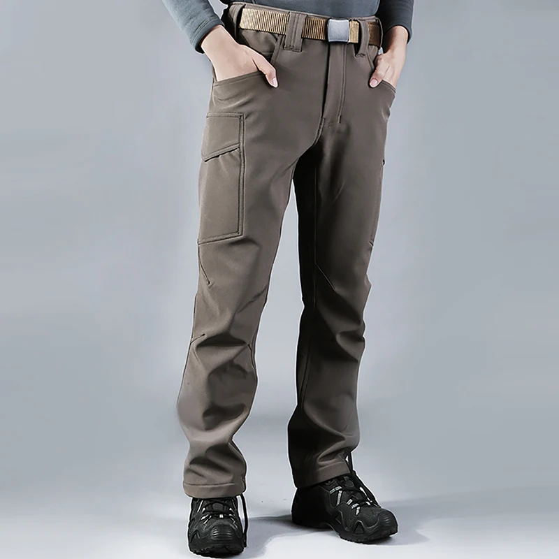 CQB invierno Trekking hombres Softshell pantalones grueso repelente al agua resistente a los arañazos pantalones elásticos senderismo acampar al aire libre CQB invierno Trekking hombres Softshell pantalones grueso repelente al agua resistente a los arañazos pantalones elásticos senderismo acampar al aire libre