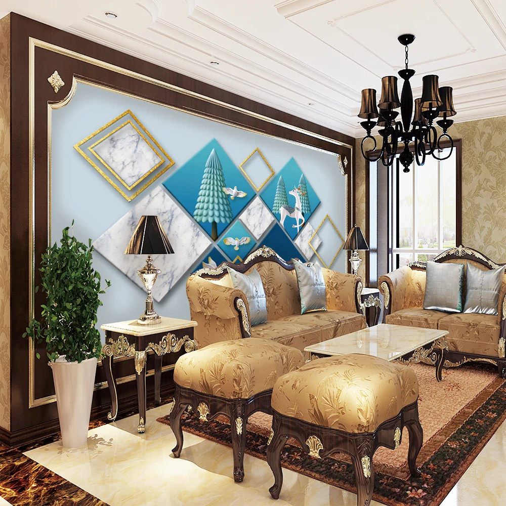 Custom 3d wallpaper Nordic 3D geometric cube marble mosaic background painting - silk waterproof material Custom 3d wallpaper Nordic 3D geometric cube marble mosaic background painting - silk waterproof material