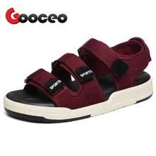 Для мужчин босоножки; Летние нарядные туфли с застежкой-липучкой без застежки пляжная обувь дышащая Нескользящие Повседневное ручной работы модная удобная дышащая сандалии для прогулок модные Для мужчин s