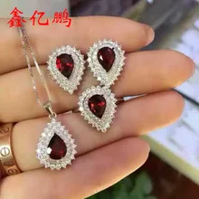 925 серебро инкрустированный гранат костюм