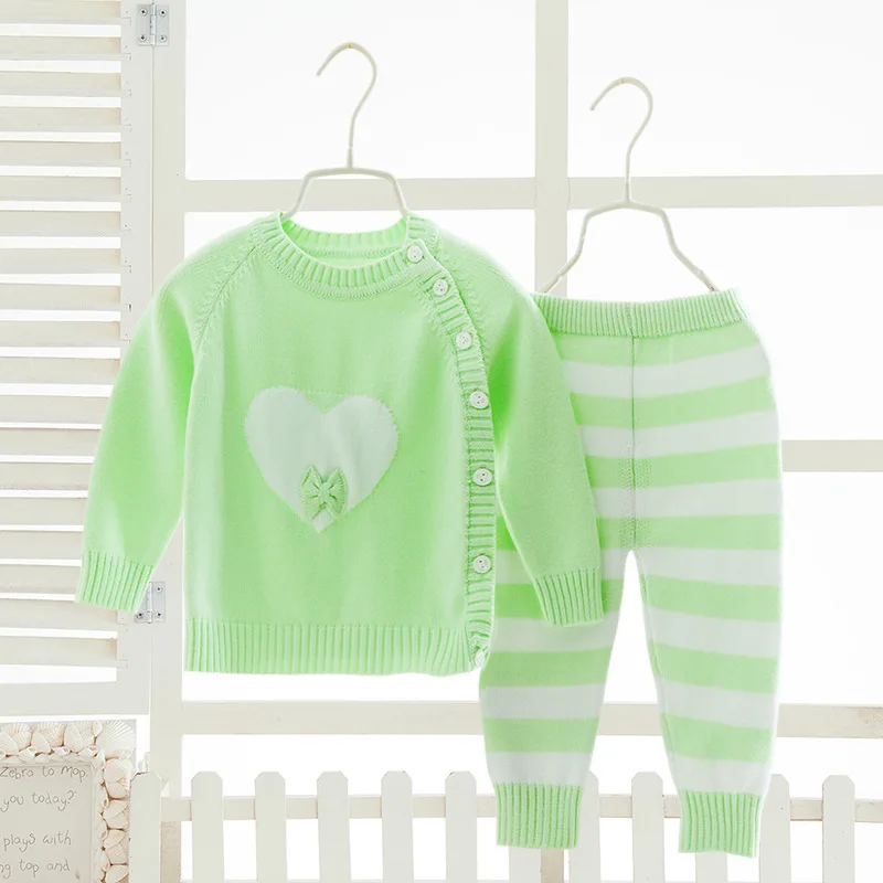 

2Pcs Baby Infant Knitted Cotton Clothing Set Boys Girls Cartoon Cardigan Outfits Winter Autumn Warm Sweaters Suit AA12181