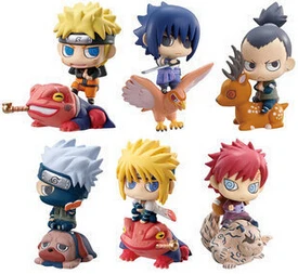 

NEW hot 6pcs/set Q version 5cm naruto Uchiha Sasuke Namikaze Minato Hatake Kakashi Gaaraaction figure toys Christmas toy