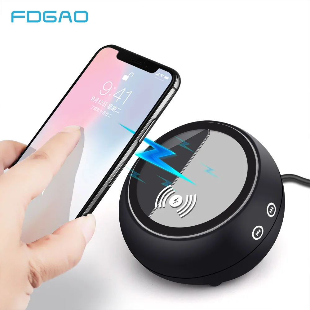 Портативная Bluetooth Колонка FDGAO беспроводное зарядное устройство Qi колонка для