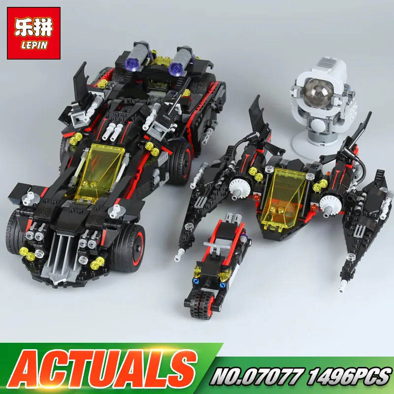 

New 07077 1496Pcs Genuine Batman Movie Series The Ultimate Batmobile Set Educational Building Blocks Bricks Toys Model 70917