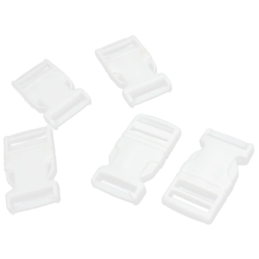 

Plastic Side Quick Release Buckle Webbing Strap Clasp 25mm 5 Pcs White