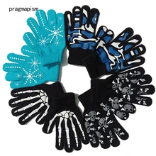 Унисекс вязаные перчатки для Хэллоуина печатные вечерние скелетные перчатки праздничные волшебные перчатки