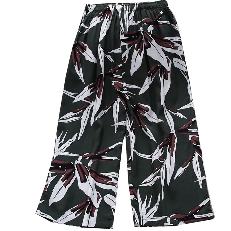 

Viscose Night Pants Women Summer Calf-Length Pants Loose Wide Legs Thin Large Pijama Pants Women Bottoms Pajamas Sleeping Shorts