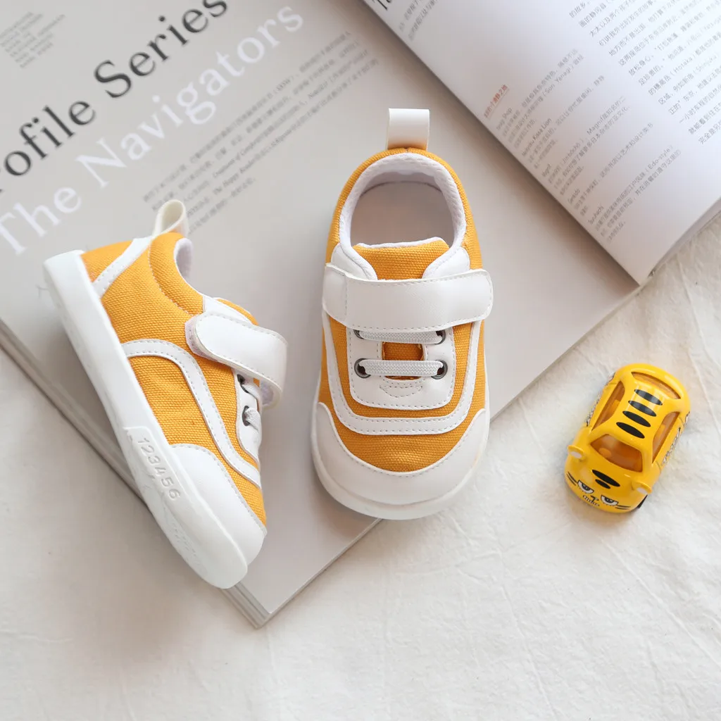 Baby Girl Summer Autumn Shoes Kids Boy Splicing Canvas Cloth First Walkers Anti-slip Soft Sole Toddler Sneakers Prewalkers