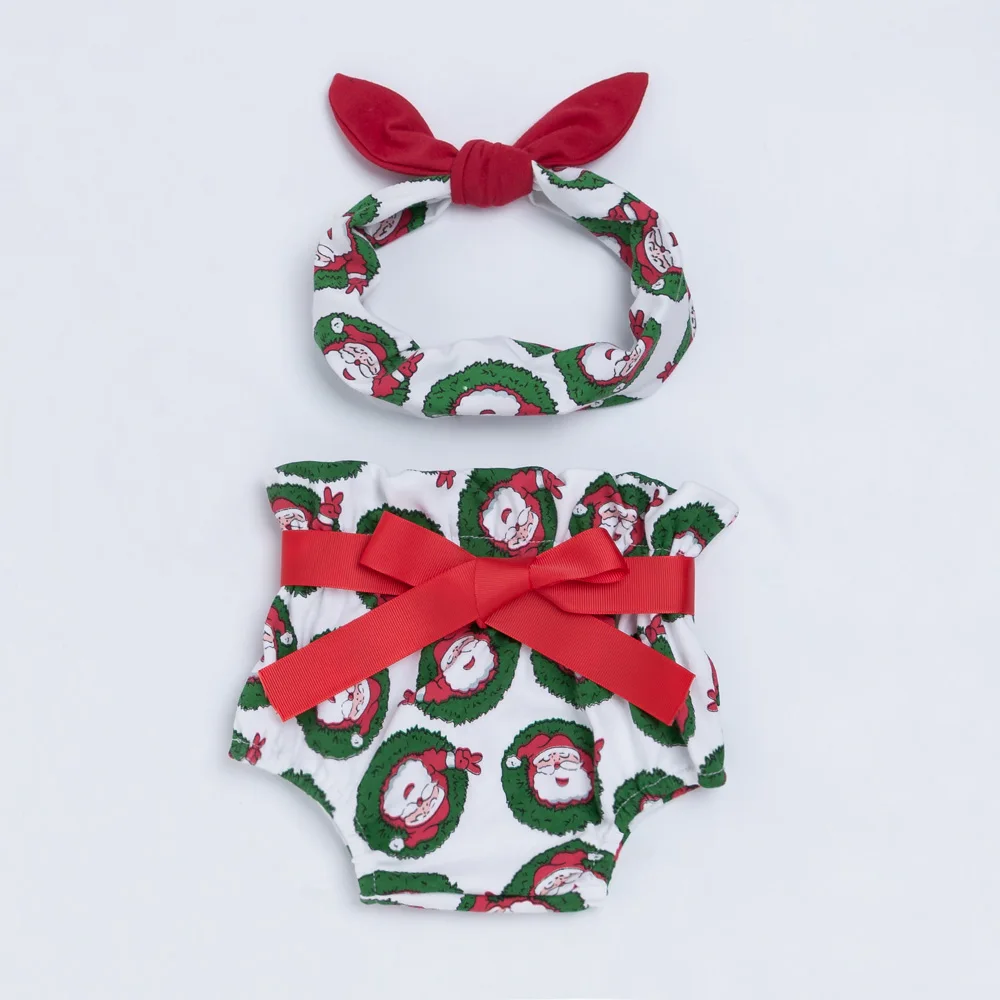 

2017 Christmas Baby Bloomer Shorts Santa Claus Print Soft Infant Clothes High Quality Girl Shorts Xmas BB Diaper Cover Costumes