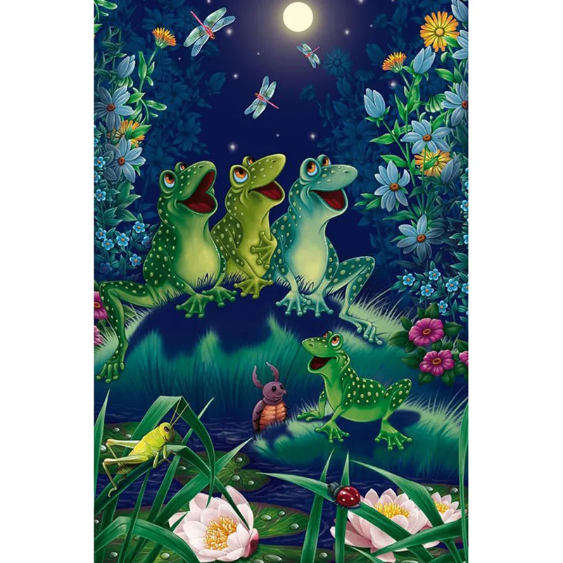 

5D DIY diamond painting Frog & Dragonfly cross stitch diamond painting pattern Square rhinestone home decoration