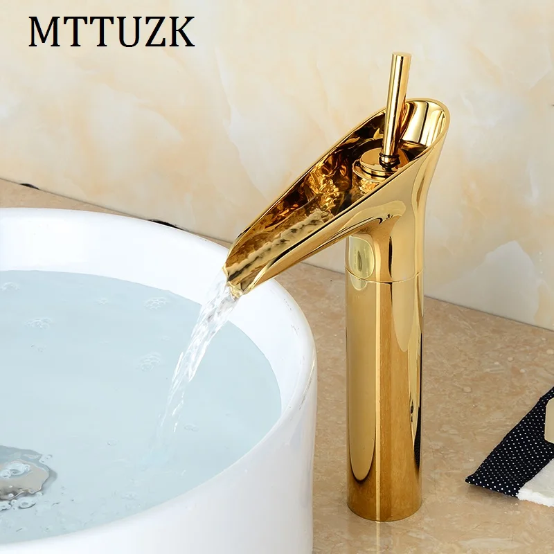 Mttuzk شحن مجاني! gloden النحاس الشلال بالوعة الحمام الحنفية واحدة مقبض الغرور خلاط صنبور الطابق الخيالة النبيذ الزجاج صنبور Mttuzk شحن مجاني! gloden النحاس الشلال بالوعة الحمام الحنفية واحدة مقبض الغرور خلاط صنبور الطابق الخيالة النبيذ الزجاج صنبور