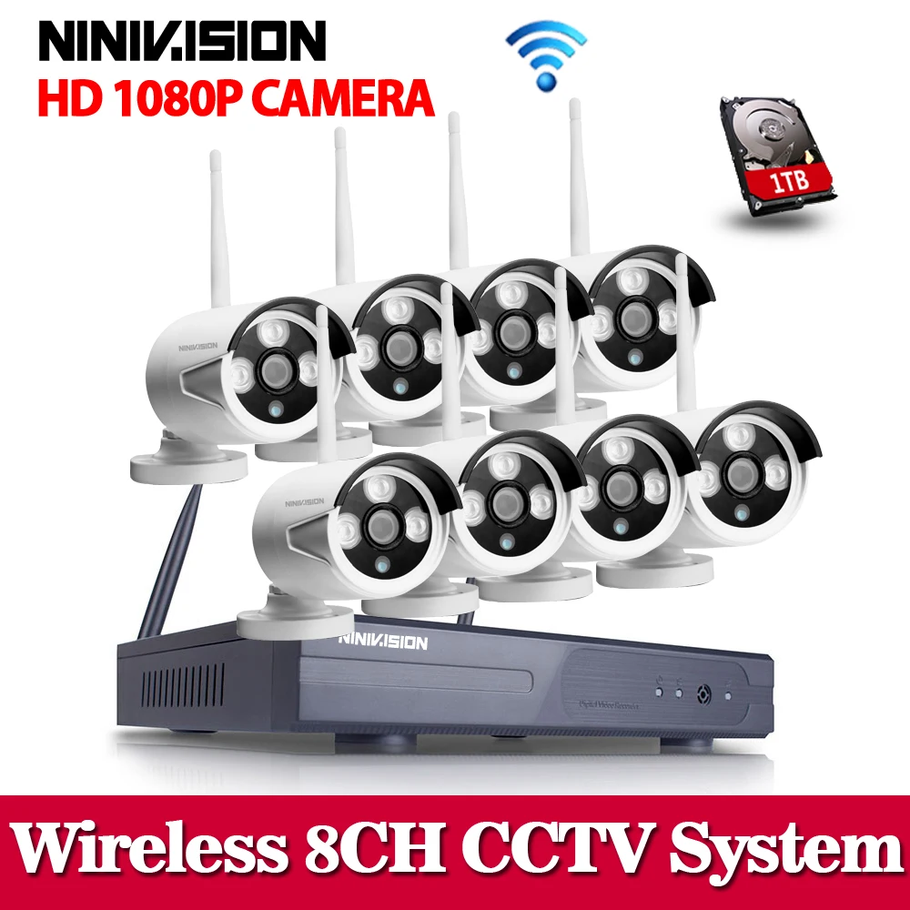 2MP CCTV System 1080P 8ch HD Wireless NVR kit 1TB HDD Outdoor IR Night Vision IP Wifi Camera Security System Surveillance 2MP CCTV System 1080P 8ch HD Wireless NVR kit 1TB HDD Outdoor IR Night Vision IP Wifi Camera Security System Surveillance