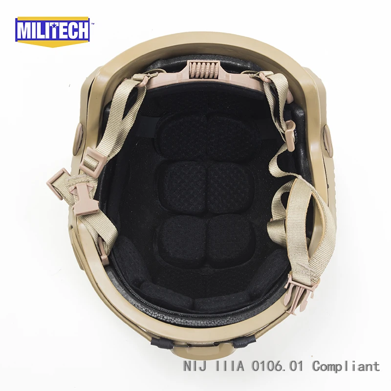 MILITECH Coyote коричневый CB Deluxe NIJ IIIA 3A Быстрый пуленепробиваемый шлем и козырек Набор Дело баллистический шлем-пуля доказательство маска пакет