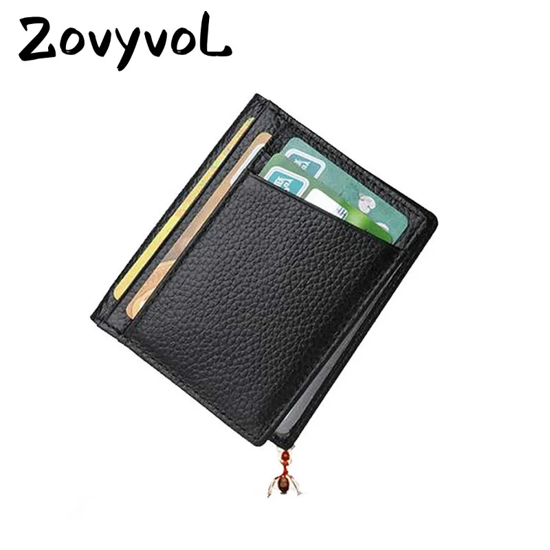 

ZOVYVOL Men's Slim Card Holder Vintage Designer Brand Credit Cards Organizer Small Thin Genuine Leather Purse Men Mini Wallet