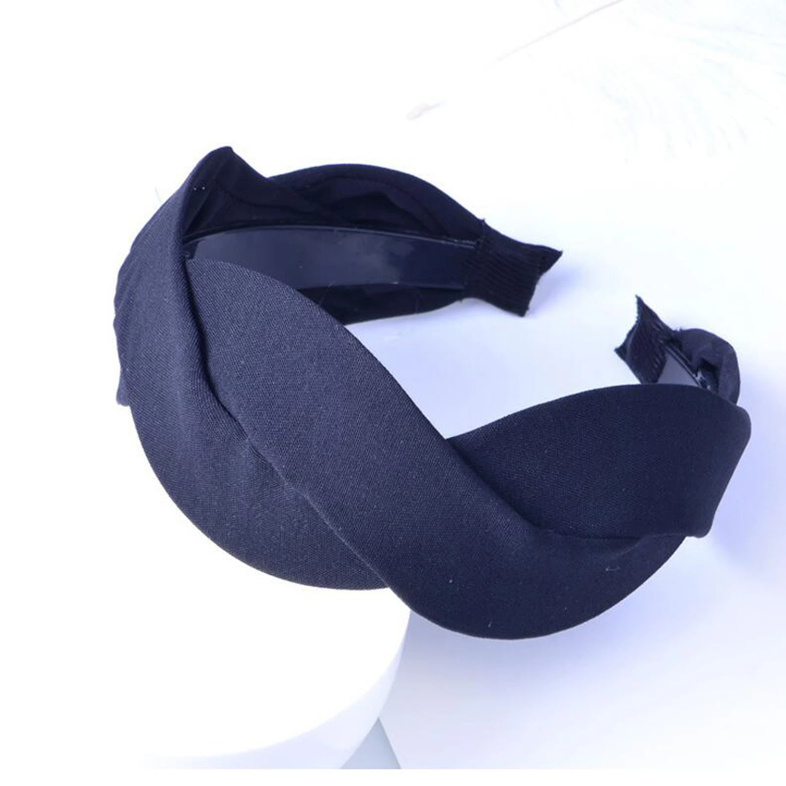 

New Arrival Girls Headband Multi-layer Cross Knot Wide Side Hair Hoop Solid Soft Hairband Adult Hair Accessories