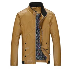 Мужская Осенняя кожаная куртка с воротником-стойкой из искусственной кожи, тонкая мужская куртка высокого качества, модная Новая повседневная мотоциклетная куртка