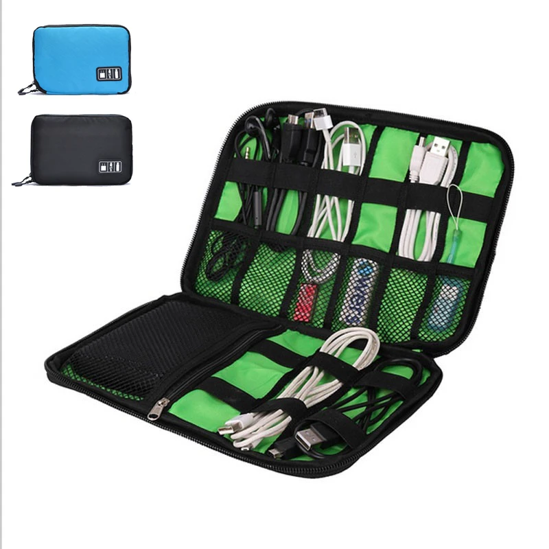 

Travel Portable USB Data Cable Organizer Electronics Hard Drive Stable Case Earphone Digital Gadget SD Card Storage Bag