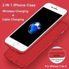 Амстар Qi Беспроводной зарядки приемник чехол для телефона для iphone 7 7 плюс 6s 6s плюс 6 плюс мобильный телефон 2in1 Беспроводной и кабель для зарядки