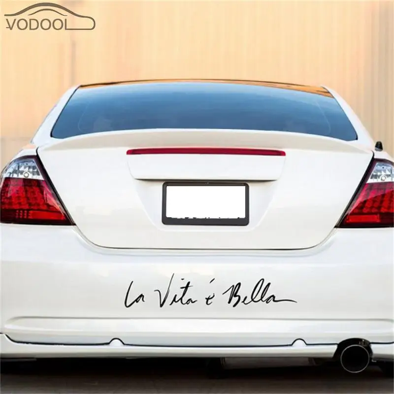 

Car Sticker Life is Beautiful LA VITA E BELLA Words Letter Reflective Window Trunk Decal Automobiles Decoration Auto Accessories