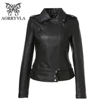 AORRYVLA женские кожаные куртки черная модная мотоциклетная куртка с отложным воротником искусственная кожа PU куртка готическое кожаное пальто