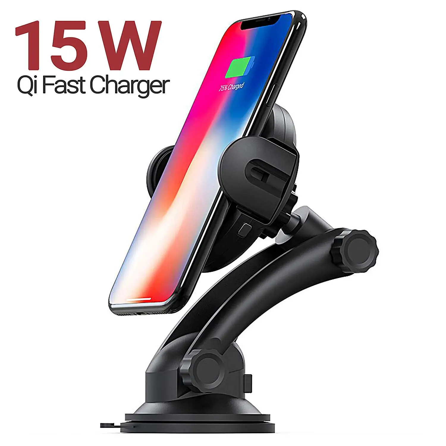 Qi Wireless Fast Charger Car Mount 5W 10W 15W for iPhone Xs X 8 Plus Automatically Infrared Sensor Suction Cup Sucker Holder
