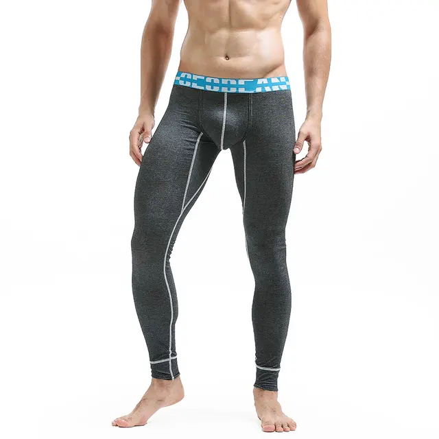 Men Long Johns Men Hot Thin Elastic Line Pants Male Fashion Cotton Sexy warm Long Johns for Underpants Legging Tight winter 1