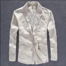 Льняные куртки мужские дышащие освежающие чистые самокультивированные деловые хлопковые льняные маленькие тонкие западные блейзеры Новинка