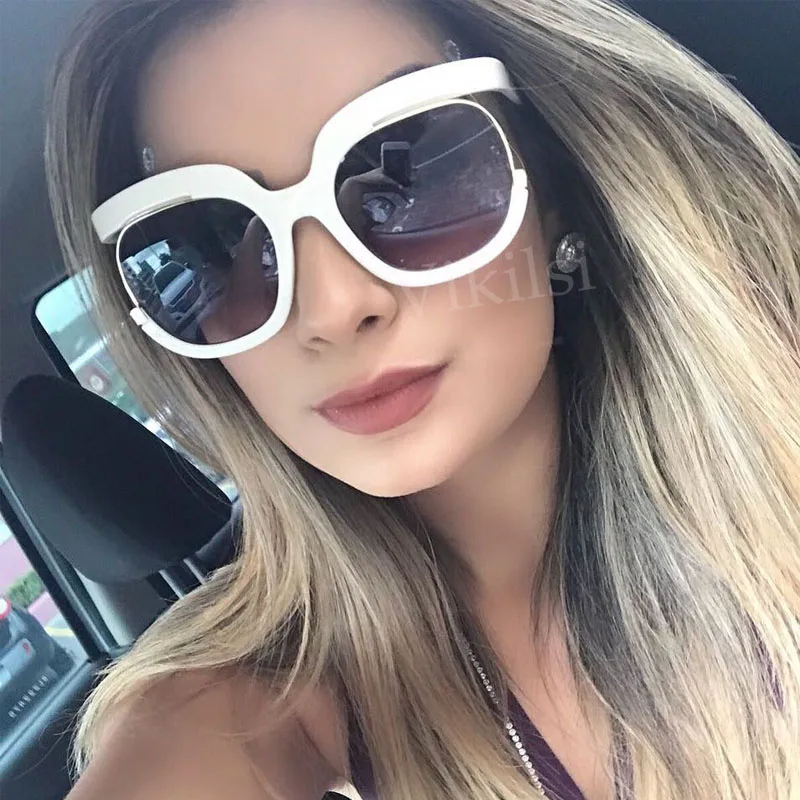 

2018 Ladie Hollow Frame Square Sunglasses Women Brand Designer Cat Eye Sunglasses Women Gradient Fashion Sun glasses Men UV400