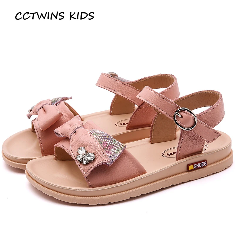 

CCTWINS Kids Shoes 2019 Summer Fashion Girls Bow Butterfly Sandals Toddler Real Leather Beach Shoes for Children Baby Shoe PS465