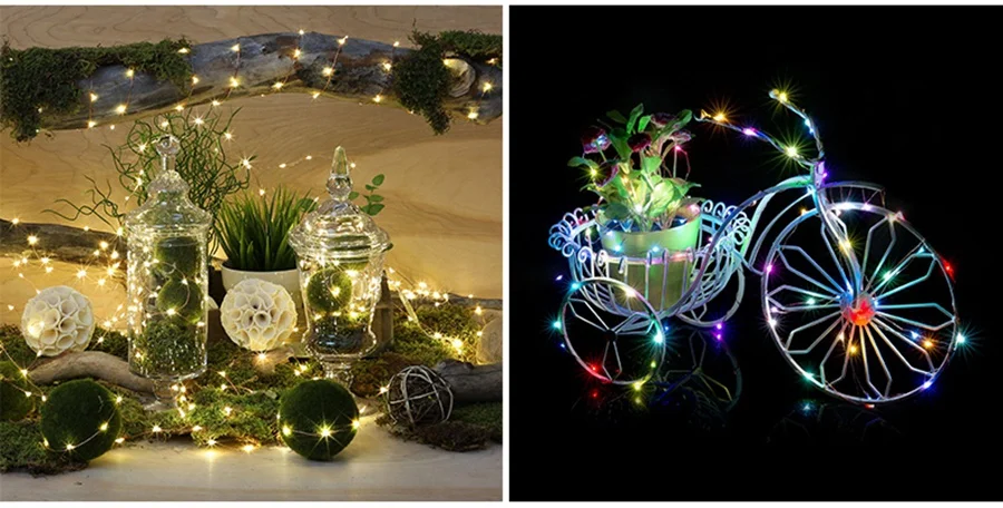 1 м, 2 м, 3 м, 5 м, 10 м, 20 м, медный провод, светодиодный, гирлянда для праздничного освещения, гирлянда для рождественской елки, украшения для свадебной вечеринки