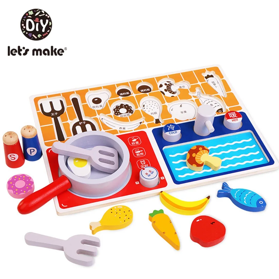 Let S Make Wooden Kitchen Toys Kitchenware Model Montessori Toy Wooden Kitchen Toys Kitchenware Model