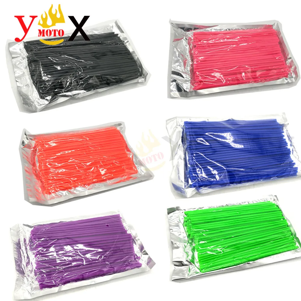 24 Centimetri 72Pcs Dual-Sport/Off-Road Ruota Ha Parlato Della Copertura Della Pelle Avvolge Cappotto Per Suzuki Rv75 125 200 Smx50 Sp 100 200 250 Ts5