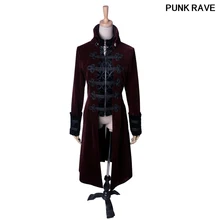 Стримпанк Готическая вышивка металлическая молния женская тонкая длинная куртка модная черная военная одежда для косплея пальто Панк рейв Y-401
