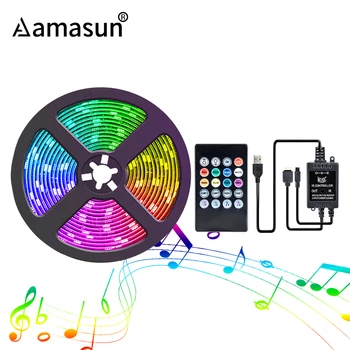 

LED Strip 50cm 1M 2M 3M RGB Tape LED Tape USB LED Strip 5050 RGB Waterproof with Music Remote Controller for TV PC Backlight