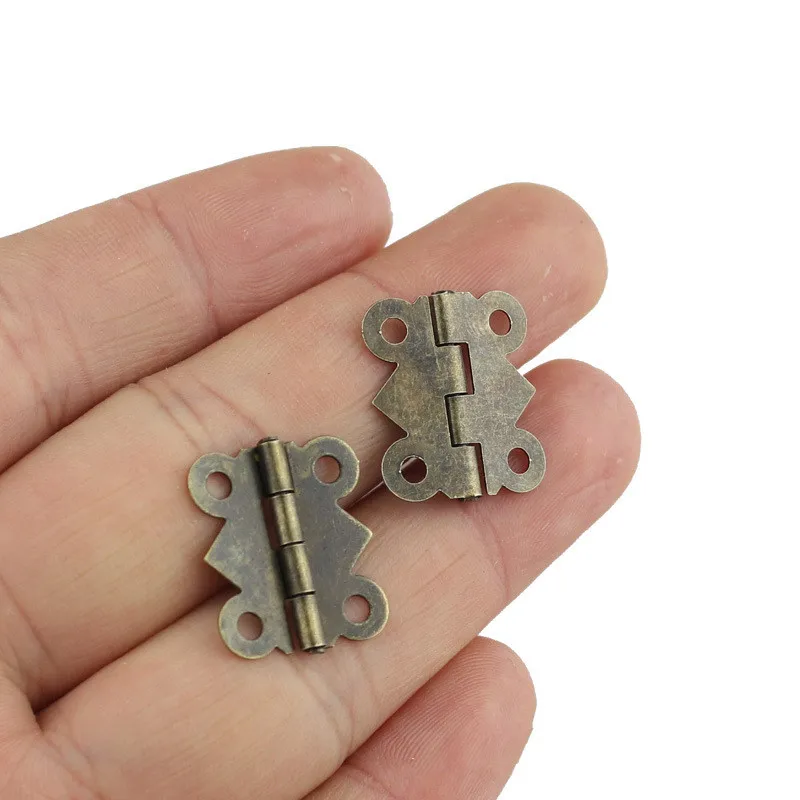

10pcs Mini Butterfly Door Hinges 20mm x17mm Bronze Cabinet Drawer Jewellery Box Decorate Hinge For Furniture Hardware