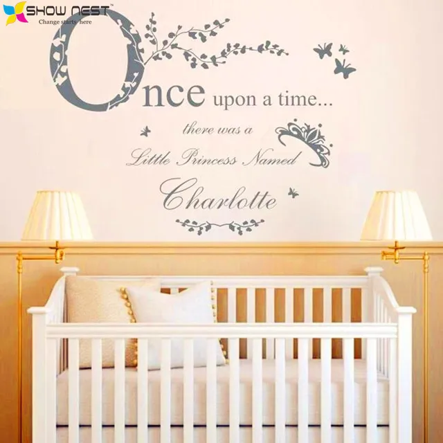Once upon a time principessa... vinyl wall stickers home decor ... Wall stickers personalizzati
