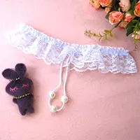 Белый Sex shop Adult sexy pearl massage sexy underwear beautiful gorgeous sexy underwear women's T-pants - Цвет: Белый