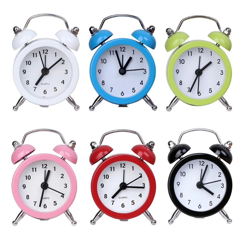 Portable Cute Mini Round Battery Alarm Clock Desktop Table Bedside Clocks Decor Portable Cute Mini Round Battery Alarm Clock Desktop Table Bedside Clocks Decor