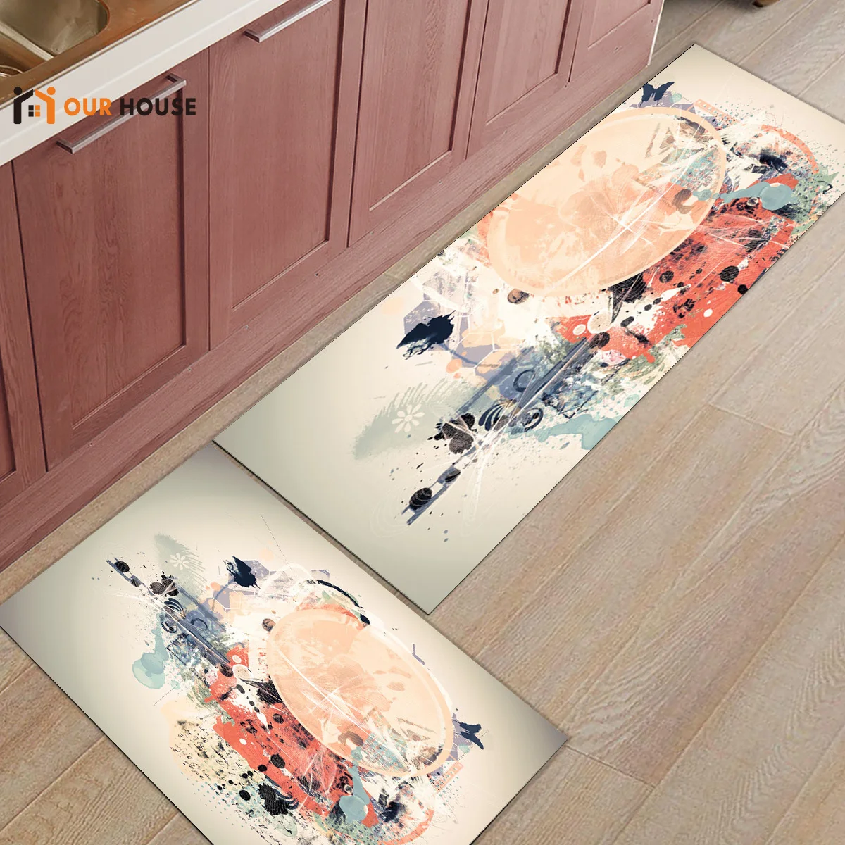 Ourhouse красочные Абстрактный Дизайн грязи мусор Траппер сапог скребок для обуви аксессуары наборы напольных ковров площади бегунов натуральный