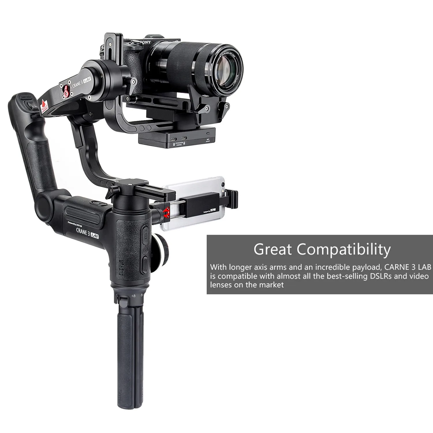 DHL Zhiyun Crane 3 LAB осевой ручной карданный стабилизатор для DSLR камеры Sony A7M3 A7R3 Canon 6D 5D