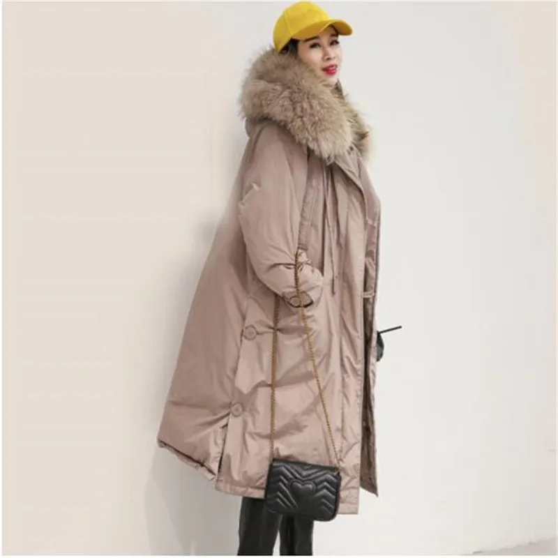 Canard Chaud 1 Épaissir 2 Lâche Veste Femmes Duvet De Capuchon Raton Long À Blanc Pour Parkas Grand Réel Fourrure Vestes Laveur 2018 Hiver 1pwPf4wZq