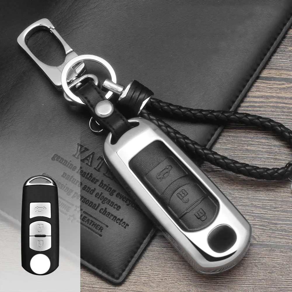 Zinc-alloy-Leather-Car-Remote-Key-Case-Cover-For-Mazda-2-3-6-Axela-Atenza-CX (7)