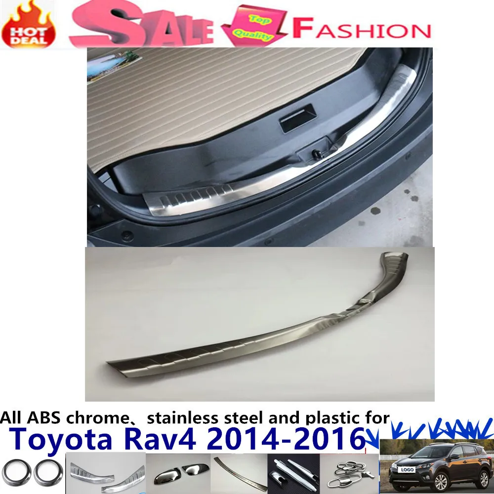 Car Styling Stainless Steel Inner Rear Bumper trim plate lamp frame threshold pedal 1pcs for T0Y0TA RAV4 2014 2015 2016 for porsche cayenne 2015 stainless steel outer rear bumper foot plate trim 1pcs car styling